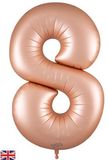 Oaktree 34inch Number 8 Satin Pastel Rose Quartz - Foil Balloons